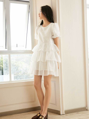 Adley White Ruffle Mini Dress