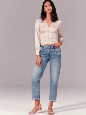 Mid Rise Boyfriend Jeans