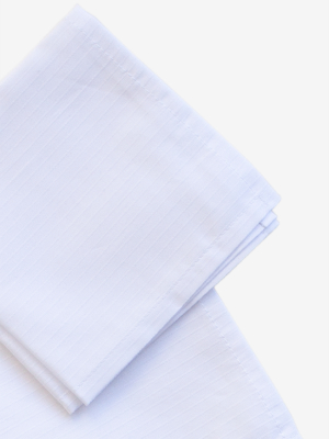 Small White Cotton Stripe Napkins - Set Of 4