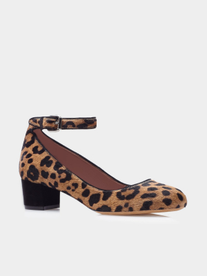 Martha Leopard Haircalf/black Kidsuede