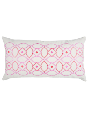 Pink Cotton Throw Pillow (14"x26") - Rizzy Home