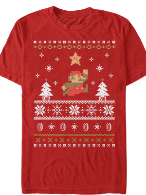 Men's Nintendo Ugly Christmas Mario T-shirt