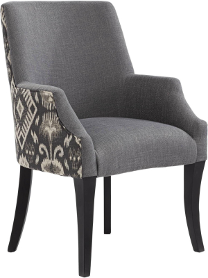 55 Downing Street Kasen Printed Gray Fabric Dining Chair