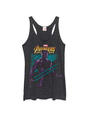 Women's Marvel Avengers: Avengers: Infinity War Panther Streak Racerback Tank Top