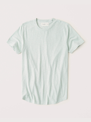 Short-sleeve Slub Curved Hem Tee