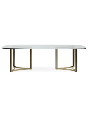 Caracole Remix Double Pedestal Glass Top Dining Table