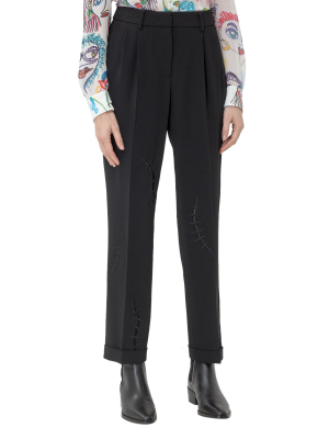 Moschino Embroidered Tapered Pants