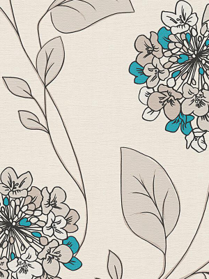 Floral Modern Nature Wallpaper In Beige And Blue Design By Bd Wall