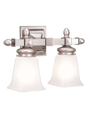 Cumberland 2 Light Bath Bracket Satin Nickel