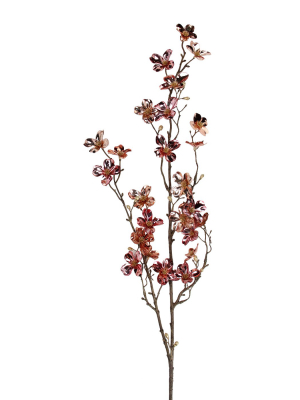 Allstate Floral 43" Pink And Gold Dogwood Floral Craft Artificial Christmas Spray