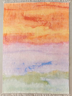 Watercolor Sunset Chenille Rug