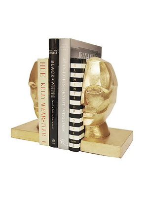 Worlds Away Edmund Bookends - Gold Leaf