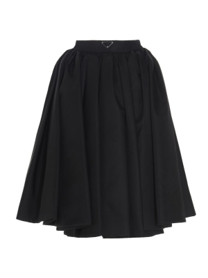 Prada Re-nylon Gabardine Wide Gathered Skirt