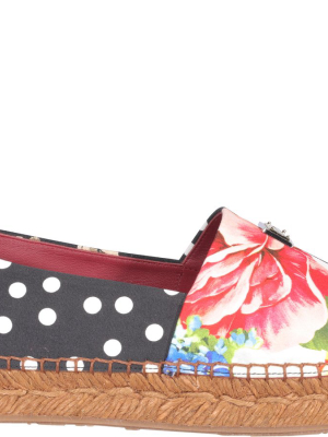 Dolce & Gabbana Patchwork-printed Slip-on Espadrilles