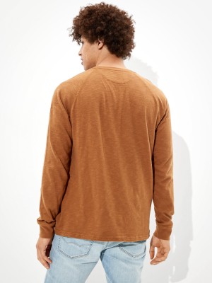 Ae Super Soft Long Sleeve Henley T-shirt