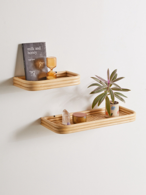 Ria Rattan Floating Wall Shelf