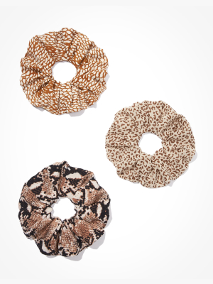 Aeo Animal Print Scrunchies 3-pack