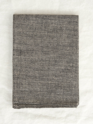 Thick Linen Kitchen Cloth In Herringbone