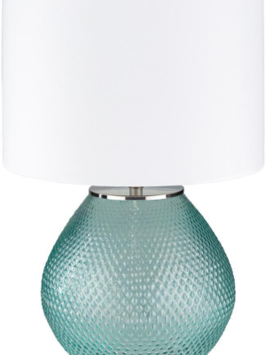 Arlo Table Lamp In Sky Blue & White