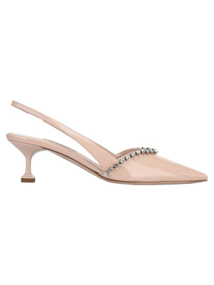 Miu Miu Embellished Slingback Pumps