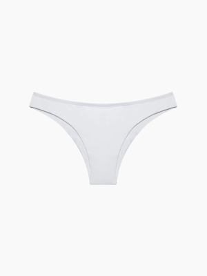 Hualala'i High Cut Cheeky Bikini Bottom - Blanc White