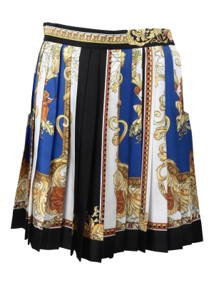 Versace Printed Pleated Skirt