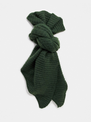 Pieces Ribbed Scarf In Dark Green