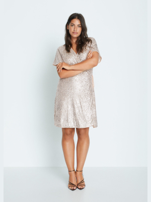 Sequin Wrap Dress