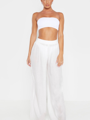 Ecru Wide Leg Beach Floaty Pants