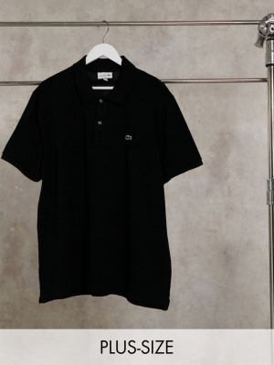 Lacoste Classic Polo In French Pique With Croc In Black