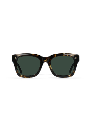 Raen Gilman Square Sunglasses - Brindle Tortoise/ Green