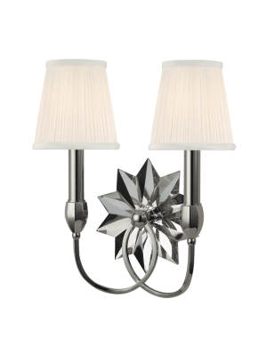 Barton 2 Light Wall Sconce Polished Nickel