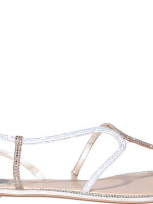 René Caovilla Embellished Strap Thong Sandals