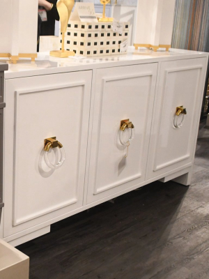 Lyra Three Door Cabinet White And Brass