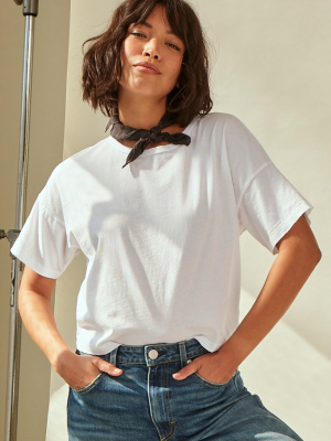 Boxy Crop Tee  <br> White