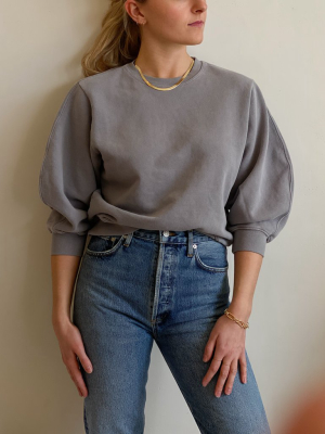 Thora 3/4 Sleeve Sweatshirt | Zinc