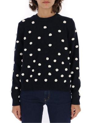 Tory Burch Polka Dot Embellished Sweater