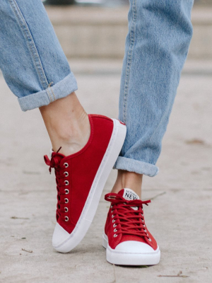 Women's Classic Low Top | Red X White