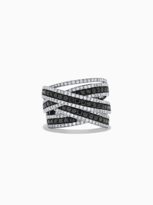 Effy 14k White Gold Black And White Diamond Crossover Ring, 1.80 Tcw