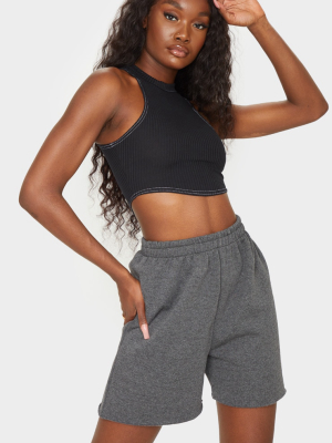 Tall Charcoal Longline Sweat Short