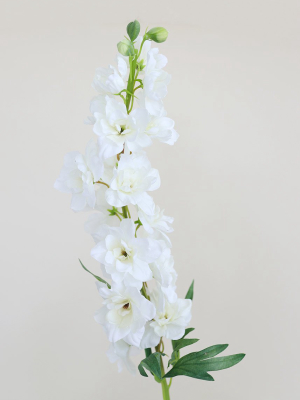 Delphinium Silk Flower In Cream - 36.5"