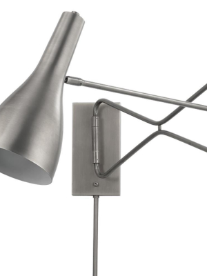 Jamie Young Lenz Swing Arm Wall Sconce In Gunmetal