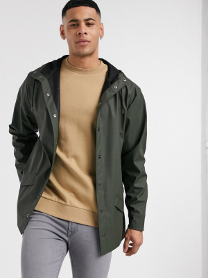 Rains Lightweight Hooded Jacket In Green