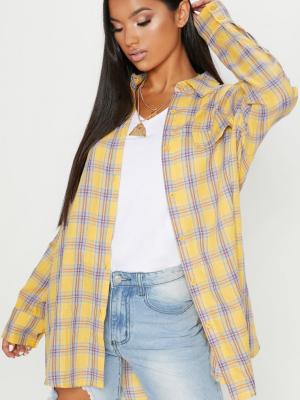 Yellow Check Oversized Shirt