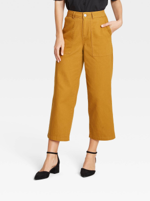 Women's Mid-rise Regular Fit Wide Leg Pants - Who What Wear™