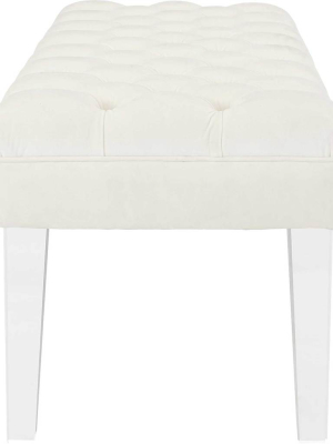 Vienna Velvet Bench Ivory