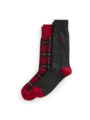 Tartan & Solid Trouser Sock 2-pack