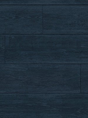 Rustic Shiplap Peel-and-stick Wallpaper In Denim Blue From The Luxe Haven Collection By Lillian August