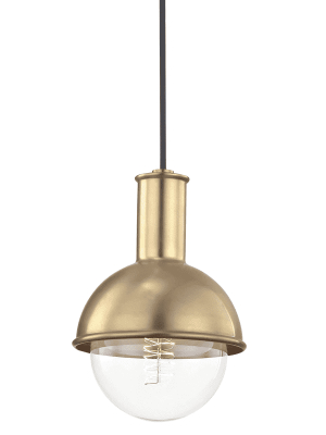 Riley 1 Light Pendant - Aged Brass