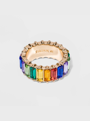 Sugarfix By Baublebar Rainbow Crystal Statement Ring